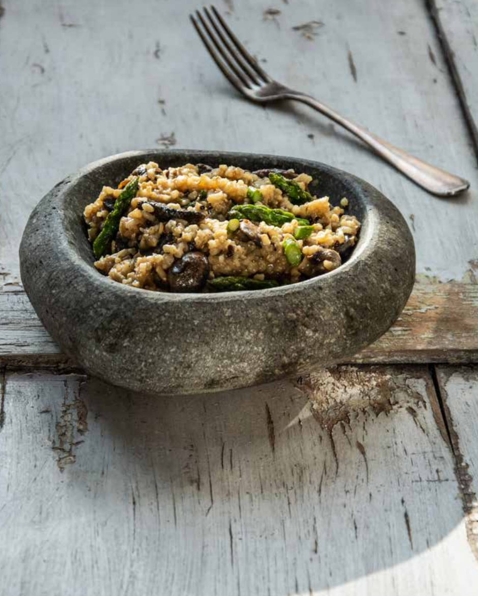 RISOTTO DE ESPÁRRAGOS Y CHAMPIÑONES