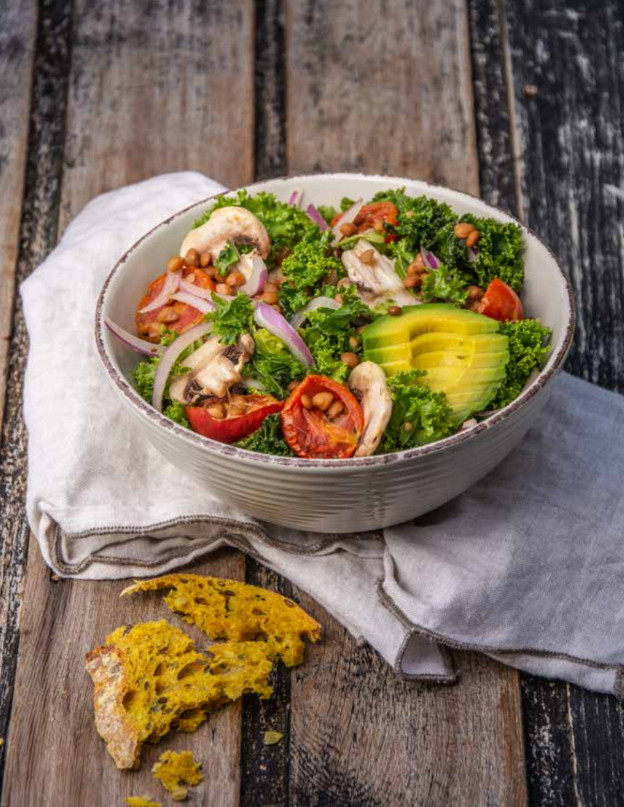 ENSALADA DE KALE Y LENTEJAS